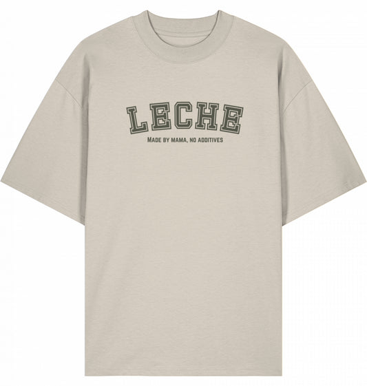 Leche Shirt – Made by Mama, No Additives (Cream-Grün)