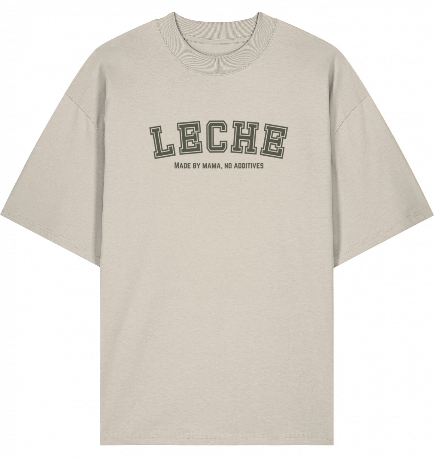 Leche Shirt – Made by Mama, No Additives (Cream-Grün)
