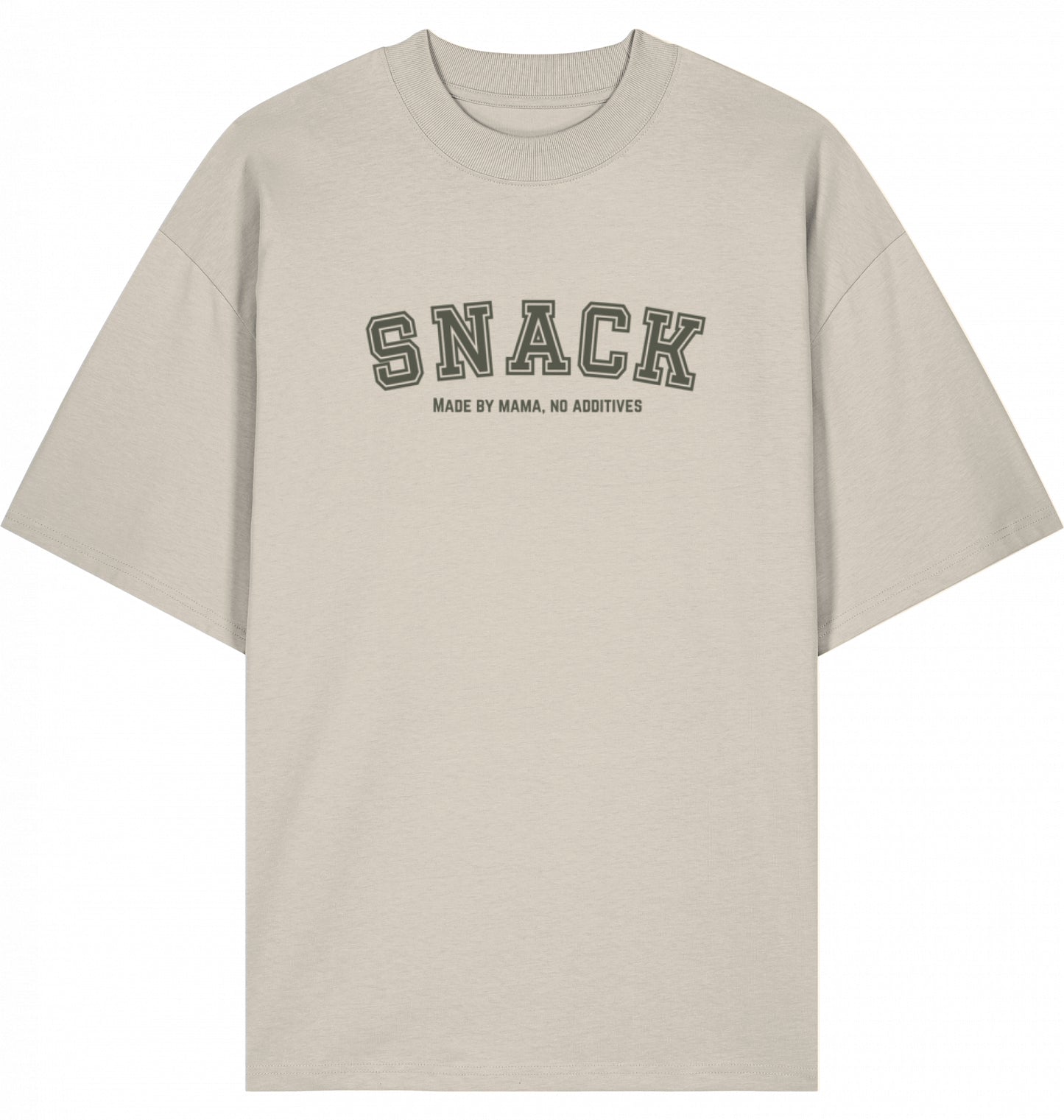 Snack Shirt – Made by Mama, No Additives (Cream-Grün)
